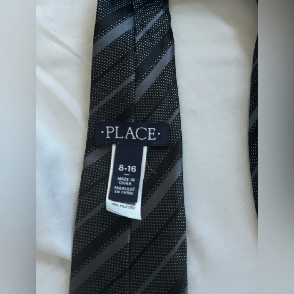 Boys Striped Tie - Black